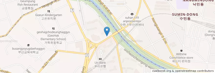 Mapa de ubicacion de GS LPG 충전소 en Korea Selatan, 부산, 동래구, 거제동.