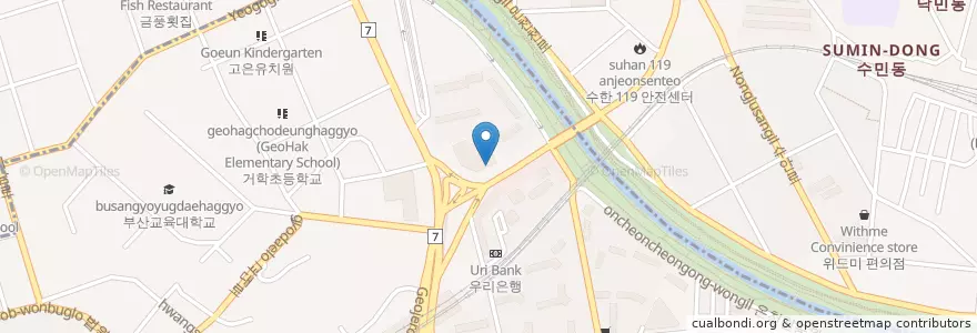 Mapa de ubicacion de 스타벅스 부산교대역점 en كوريا الجنوبية, بسان, 동래구, 거제동.