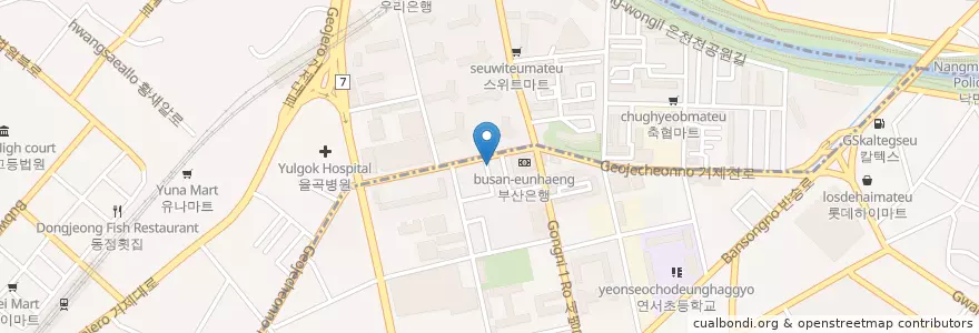 Mapa de ubicacion de 스시앤쿡 en Güney Kore, Busan, 동래구, 거제동.