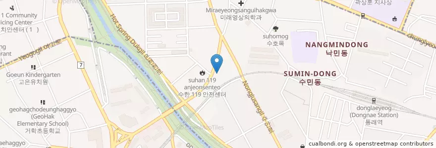 Mapa de ubicacion de SK LPG 주유소 en 대한민국, 부산, 동래구, 수민동.