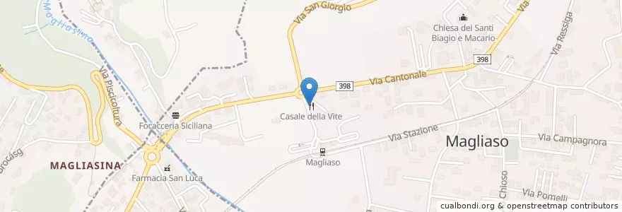 Mapa de ubicacion de Casale della Vite en İsviçre, Ticino, Distretto Di Lugano, Circolo Della Magliasina, Magliaso.