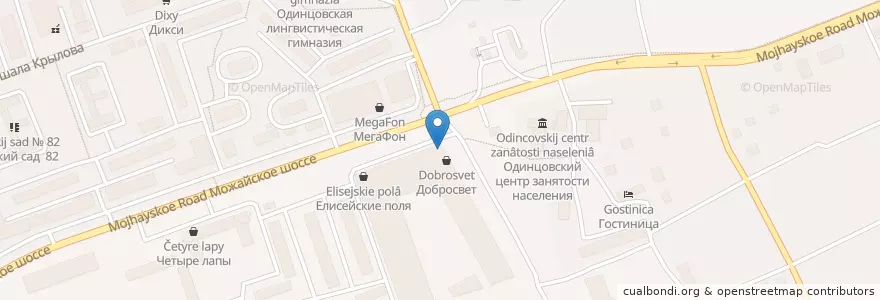 Mapa de ubicacion de Тануки en روسيا, Центральный Федеральный Округ, محافظة موسكو, Одинцовский Городской Округ.