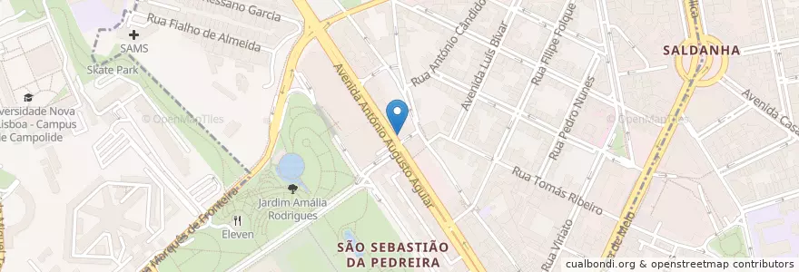 Mapa de ubicacion de Santander Totta en Portugal, Metropolregion Lissabon, Lissabon, Großraum Lissabon, Lissabon, Avenidas Novas.