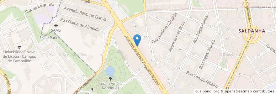 Mapa de ubicacion de Cafetaria Snack-bar 120 en Португалия, Área Metropolitana De Lisboa, Лиссабон, Grande Lisboa, Лиссабон, Avenidas Novas.