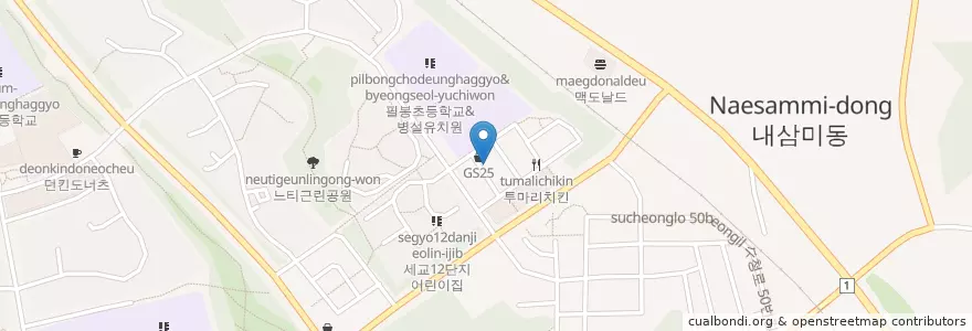 Mapa de ubicacion de 이디아커피 en 大韓民国, 京畿道, 烏山市.