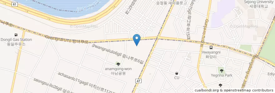 Mapa de ubicacion de 할렐루야선교교회 en Corée Du Sud, Séoul, 성동구, 성수2가3동.