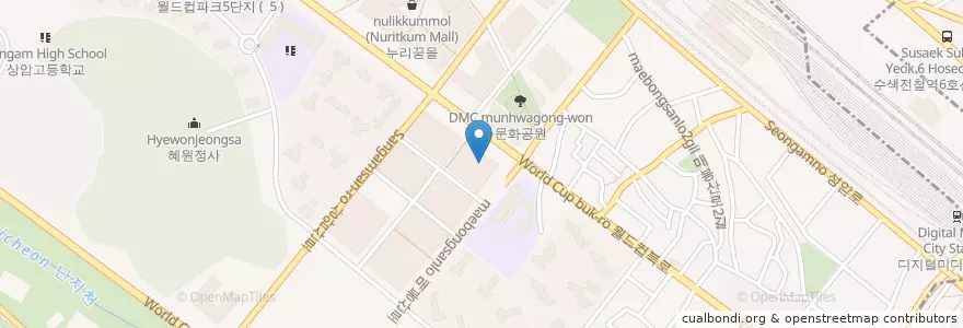 Mapa de ubicacion de 신한은행 en 大韓民国, ソウル, 麻浦区, 上岩洞.
