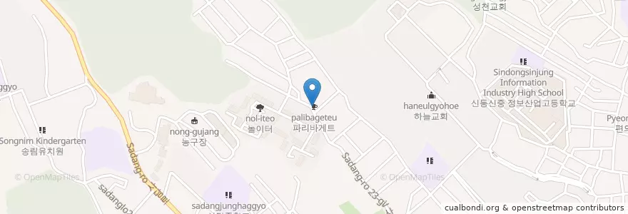 Mapa de ubicacion de 파리바게트 en Corea Del Sud, Seul, 동작구, 사당3동.