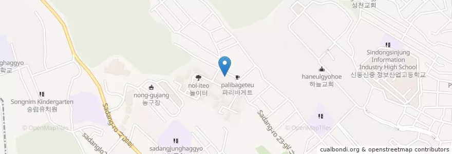 Mapa de ubicacion de 하나은행 ATM en 韩国/南韓, 首尔, 銅雀區, 사당3동.