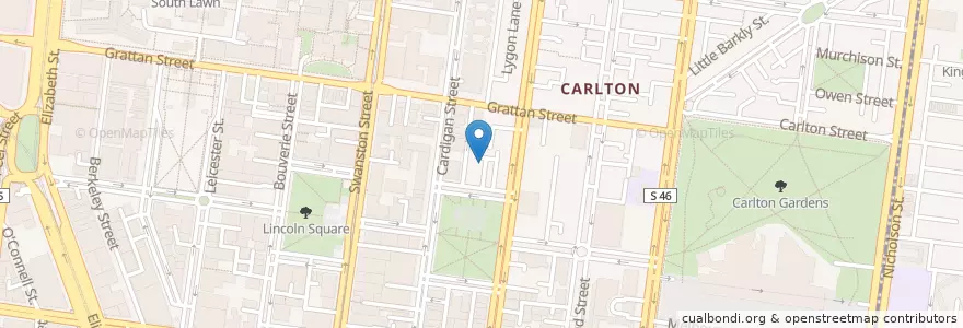 Mapa de ubicacion de Health Studio and Backyard Cafe en Austrália, Victoria, City Of Melbourne.