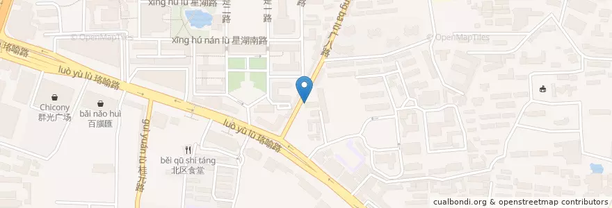 Mapa de ubicacion de 正宗襄阳牛肉面 en 中国, 湖北省, 武汉市, 洪山区, 珞南街道.
