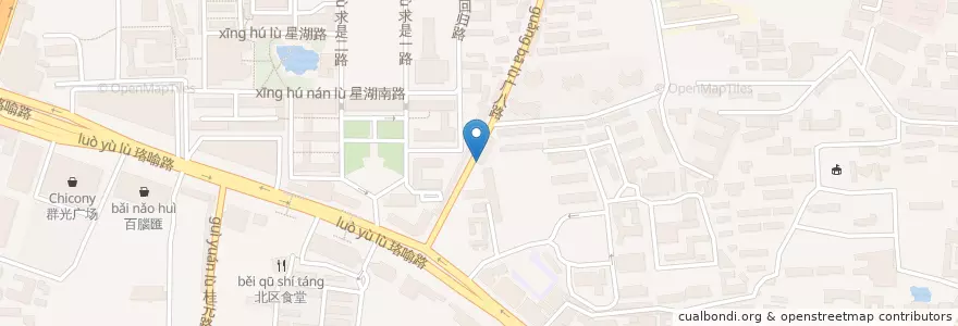 Mapa de ubicacion de 味香居 en چین, هوبئی, ووهان, 洪山区, 珞南街道.