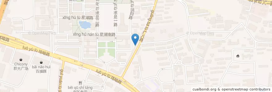 Mapa de ubicacion de 大鹏牛肉粉 en الصين, خوبي, ووهان, 洪山区, 珞南街道.