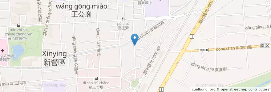 Mapa de ubicacion de 基督教台灣貴格會新營合一堂 en Taiwan, Tainan, 新營區.
