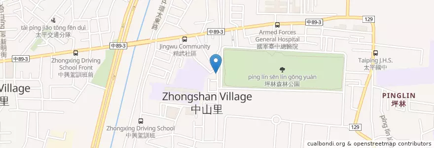 Mapa de ubicacion de 淨田小舖 en 臺灣, 臺中市, 太平區.