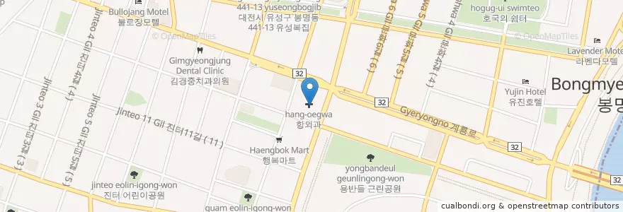 Mapa de ubicacion de 우리은행 en Südkorea, Daejeon, 유성구, 온천동.