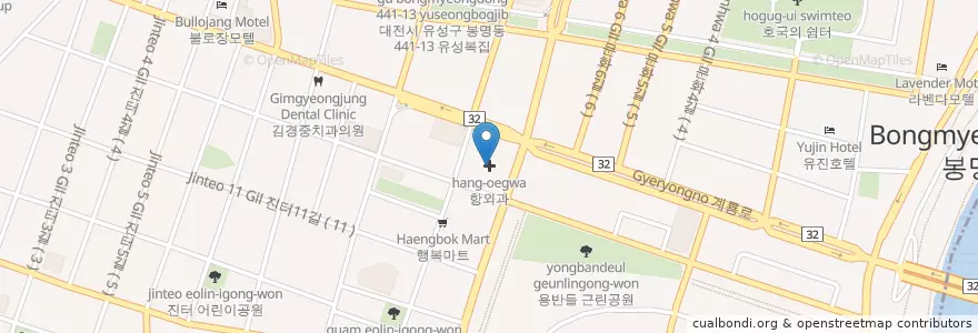 Mapa de ubicacion de 항외과 en Südkorea, Daejeon, 유성구, 온천동.