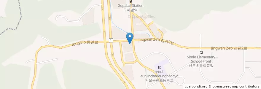 Mapa de ubicacion de 스타벅스 구파발역점 en Corée Du Sud, Séoul, 은평구, 진관동.