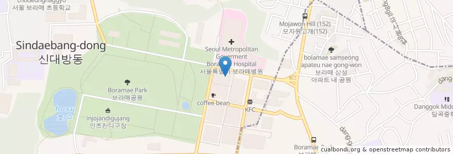 Mapa de ubicacion de 새벽의 에스프레소 en Coreia Do Sul, Seul, 동작구, 신대방2동.