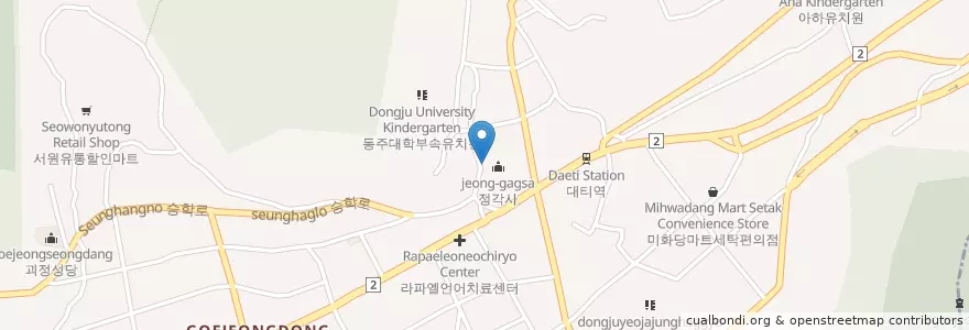 Mapa de ubicacion de 정각사 en 韩国/南韓, 釜山, 沙下區, 괴정동.