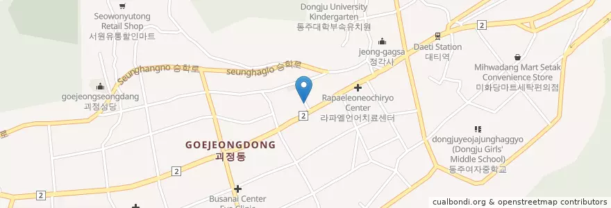 Mapa de ubicacion de 괴정3동 치안센터 en 韩国/南韓, 釜山, 沙下區, 괴정동.