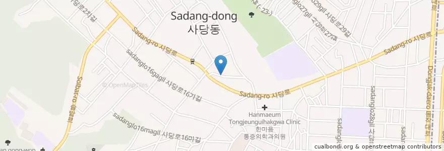 Mapa de ubicacion de 카페베네 en 대한민국, 서울, 동작구, 사당4동.