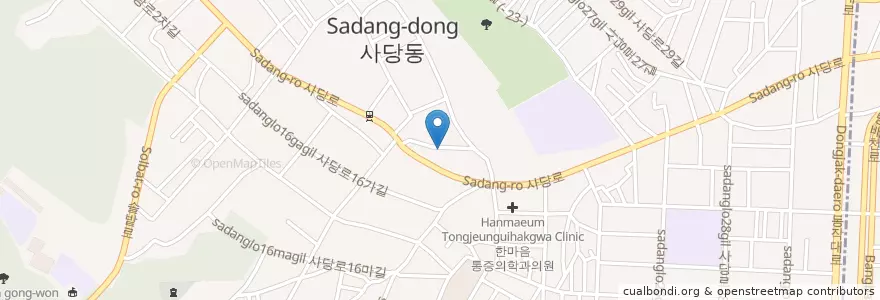Mapa de ubicacion de 이디야 en 대한민국, 서울, 동작구, 사당4동.