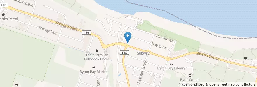 Mapa de ubicacion de Balcony Bar en Australia, New South Wales, Byron Shire Council.