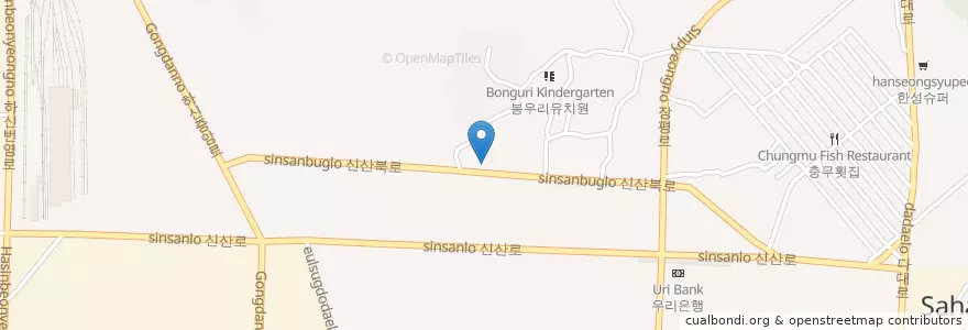 Mapa de ubicacion de 주사랑교회 en Güney Kore, Busan, 사하구, 신평동.