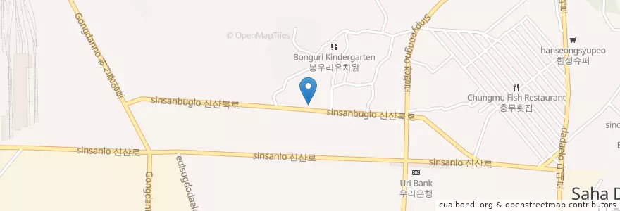 Mapa de ubicacion de 성불사 en 대한민국, 부산, 사하구, 신평동.
