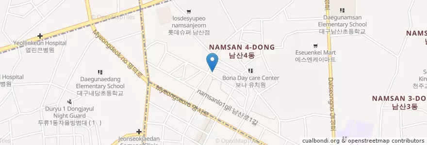 Mapa de ubicacion de ivy Day care Center en South Korea, Daegu, Namsan-Dong.