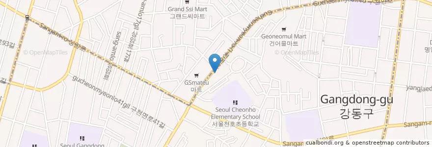 Mapa de ubicacion de 김창환 산부인과의원 en 大韓民国, ソウル, 江東区, 천호동, 암사1동.