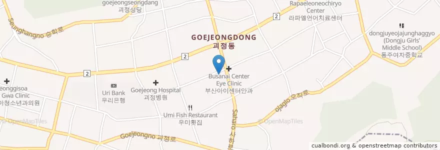 Mapa de ubicacion de KB국민은행 괴정지점 en 대한민국, 부산, 사하구, 괴정동.