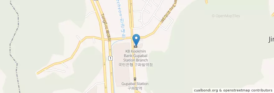 Mapa de ubicacion de KB국민은행 구파발역점 en 대한민국, 서울, 은평구, 진관동.