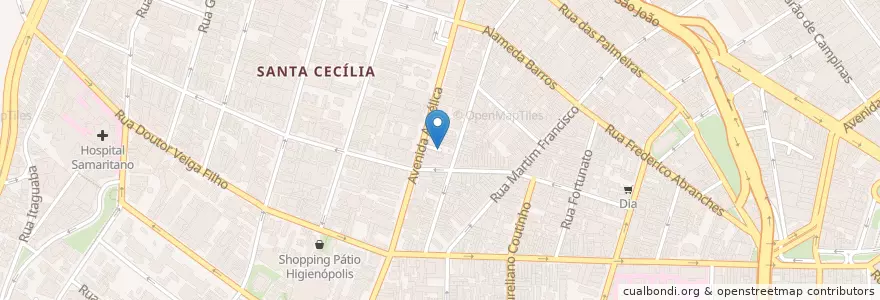 Mapa de ubicacion de Estacionamento da Clínica Schmillevitch Angélica en ブラジル, 南東部地域, サンパウロ, Região Geográfica Intermediária De São Paulo, Região Metropolitana De São Paulo, Região Imediata De São Paulo, サンパウロ.