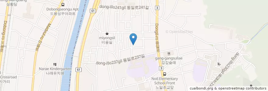 Mapa de ubicacion de 송천감리교회 en 대한민국, 서울, 노원구, 상계1동.