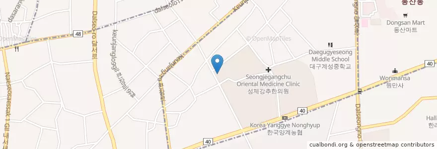 Mapa de ubicacion de 대신동 주민센터 en 大韓民国, 大邱, 中区, 대신동.