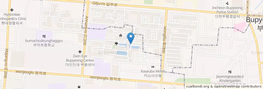 Mapa de ubicacion de 506동 경비실 en Südkorea, Incheon, Bupyeong-Gu.