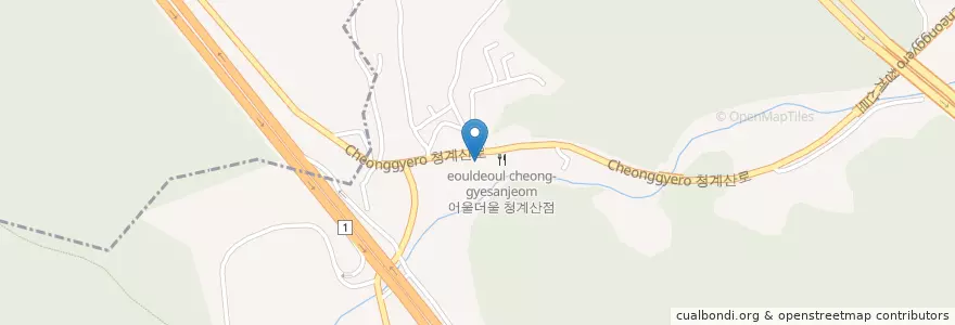 Mapa de ubicacion de 청계산 주유소 en Corea Del Sud, Gyeonggi, 수정구.