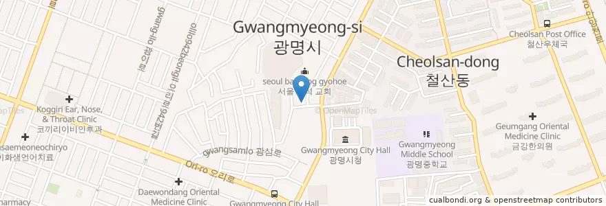 Mapa de ubicacion de 원불교 광명교당 en Республика Корея, Кёнгидо, 광명시.