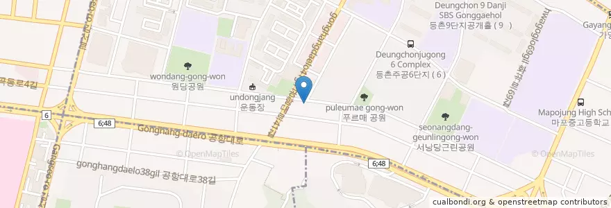 Mapa de ubicacion de SELECTO COFFEE en Südkorea, Seoul, 강서구, 등촌3동.