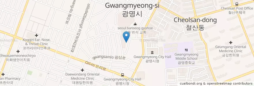Mapa de ubicacion de 예수촌교회 en Korea Selatan, Gyeonggi, 광명시.