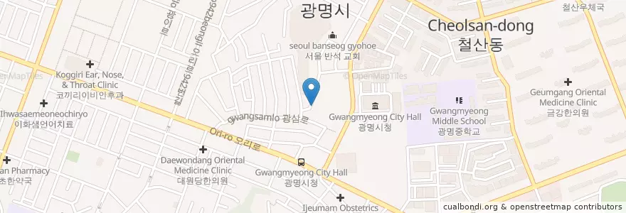 Mapa de ubicacion de 여호와의증인의 왕국회관 en Korea Selatan, Gyeonggi, 광명시.