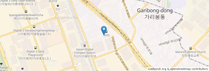 Mapa de ubicacion de casa en Республика Корея, Сеул, 금천구.