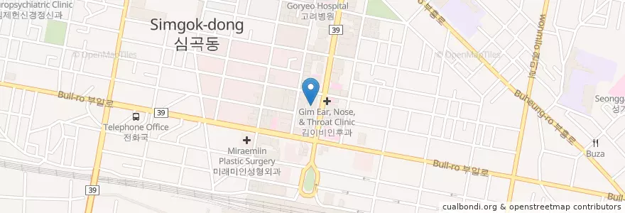 Mapa de ubicacion de 성모치과 의원 en 대한민국, 경기도, 부천시.