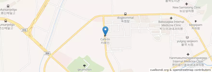 Mapa de ubicacion de 카페인 en Corea Del Sud, Gyeonggi, Paju, 금촌1동.