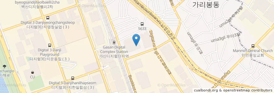 Mapa de ubicacion de 기업은행 en Corea Del Sud, Seul, 금천구, 가산동.