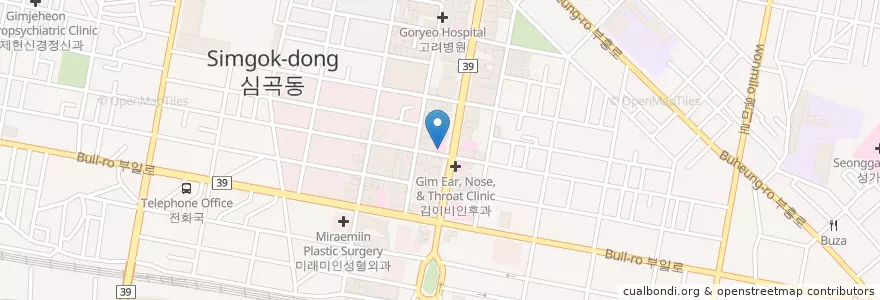 Mapa de ubicacion de 제중한의원 en 대한민국, 경기도, 부천시.