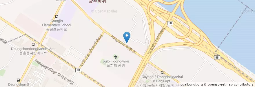 Mapa de ubicacion de 세광교회 en Coreia Do Sul, Seul, 강서구, 가양동, 가양2동.