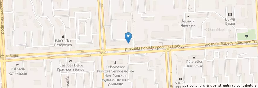 Mapa de ubicacion de Совкомбанк en Rússia, Уральский Федеральный Округ, Oblast De Cheliabinsk, Челябинский Городской Округ.